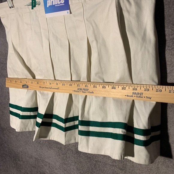 Prince Pickleball Women’s Mid-Rise Striped Pleated Mini Skirt - Cream - Picture 3 of 8